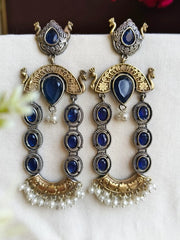 Monalisa & Pearl Two-Tone Dangler Earrings | Dynamic Jewelove
