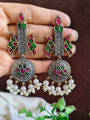 Glam Gold & Silver Party Danglers | Dynamic Jewelove