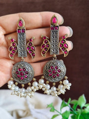 Glam Gold & Silver Party Danglers | Dynamic Jewelove