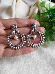 Oxidized Chand Bali Stud Earrings | Dynamic Jewelove