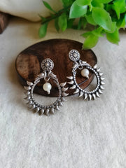 Oxidized Chand Bali Stud Earrings | Dynamic Jewelove
