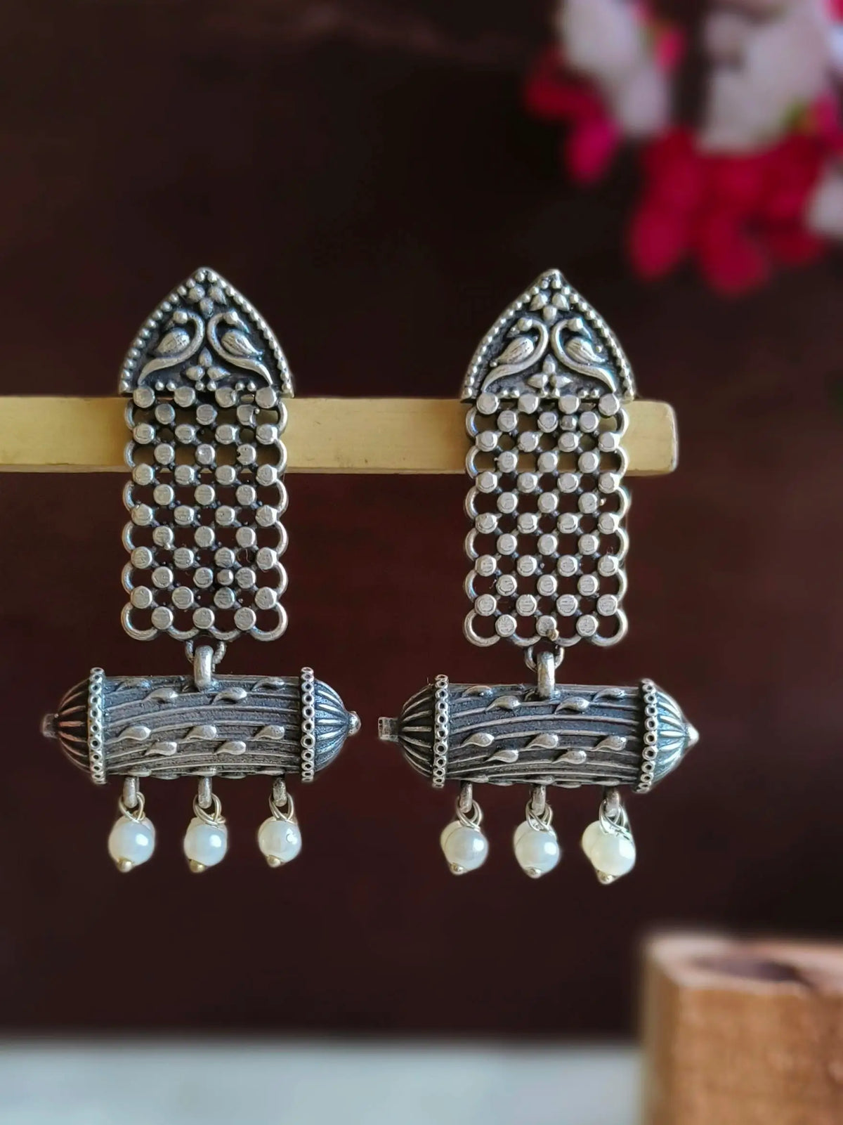 Oxidised Antique Statement Dangler Earrings | Dynamic Jewelove