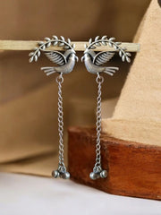 Oxidised Sparrow Chain Dangler Earrings | Dynamic Jewelove