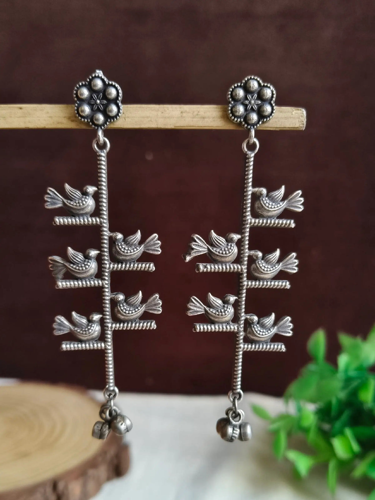 Silver Look Alike Bird Dangler Earrings – Dynamic Jewelove