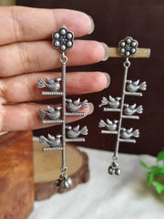 Silver Look Alike Bird Dangler Earrings – Dynamic Jewelove