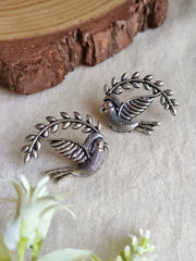 German Silver Sparrow Stud Earrings | Dynamic Jewelove