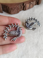 German Silver Sparrow Stud Earrings | Dynamic Jewelove