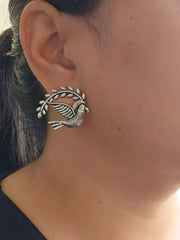 German Silver Sparrow Stud Earrings | Dynamic Jewelove