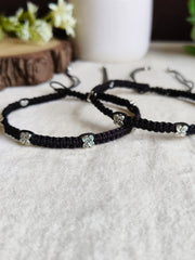 Black Thread Anklets with German Silver Charms | Dynamic Jewelove