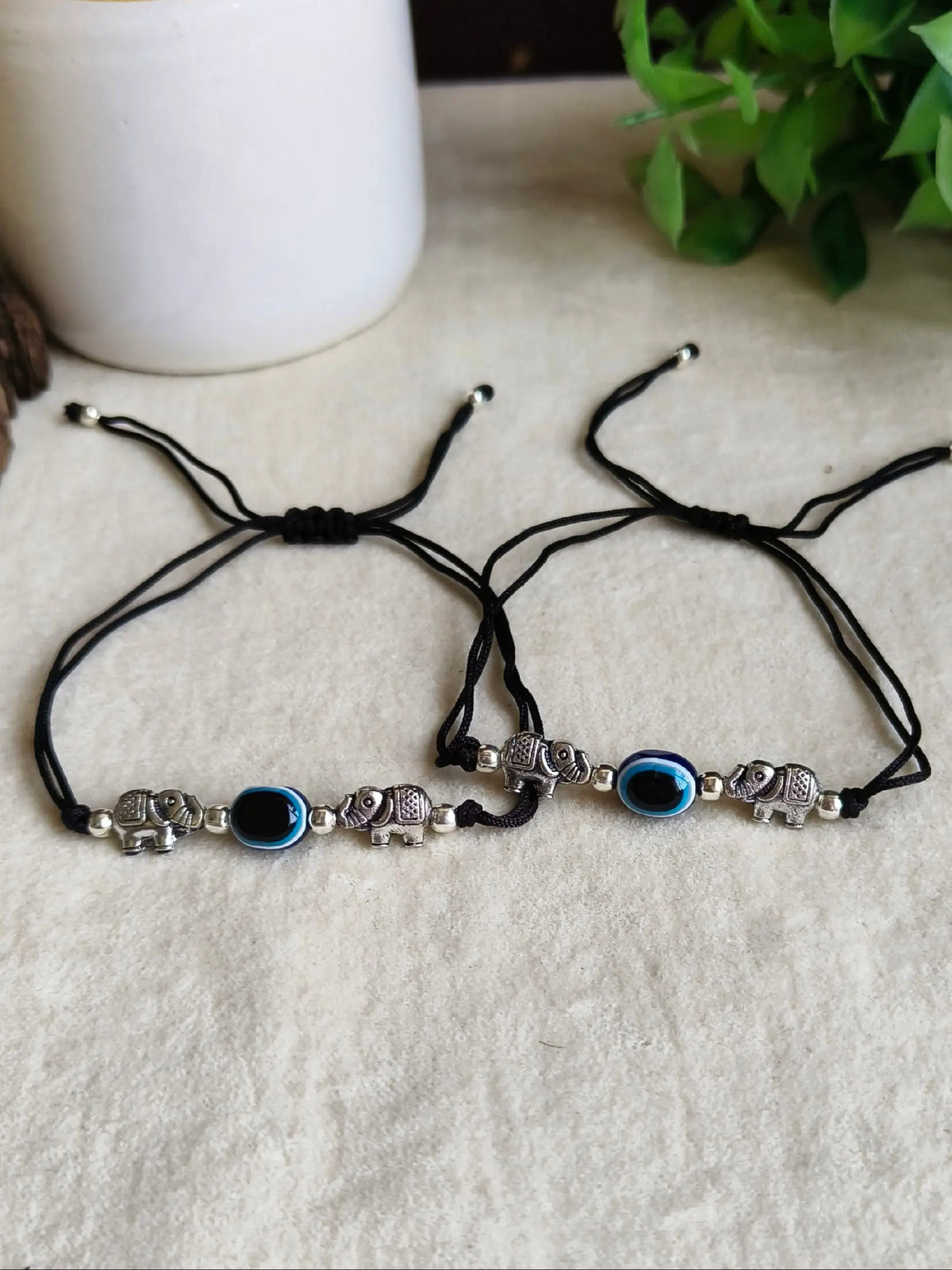Elephant Evil Eye Thread Anklets | Dynamic Jewelove