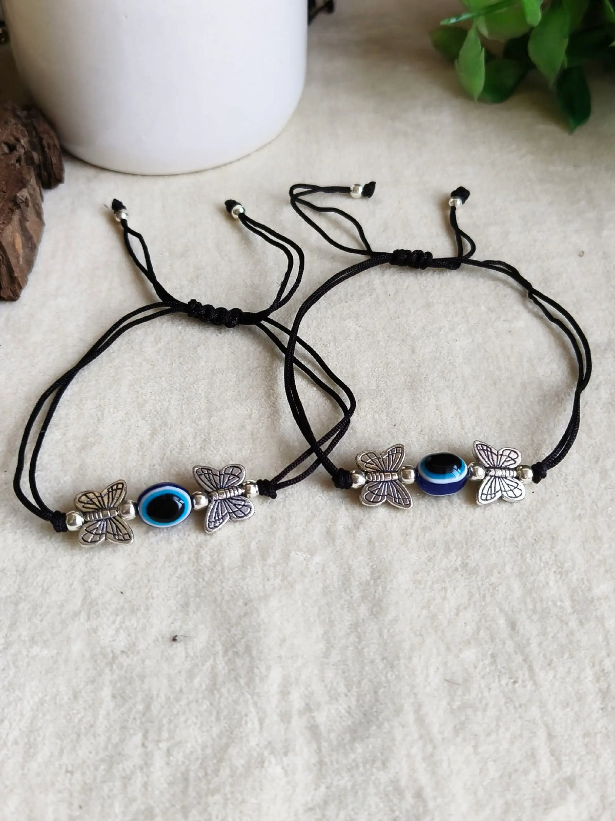 Butterfly Evil Eye Thread Anklet | Dynamic Jewelove