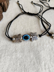 Butterfly Evil Eye Thread Anklet | Dynamic Jewelove