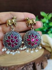 Antique Dual Tone Nandi Charm Dangler | Dynamic Jewelove