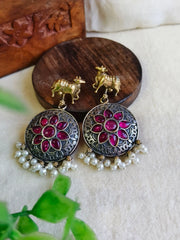 Antique Dual Tone Nandi Charm Dangler | Dynamic Jewelove