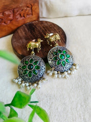 Antique Dual Tone Nandi Charm Dangler | Dynamic Jewelove