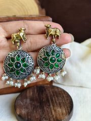 Antique Dual Tone Nandi Charm Dangler | Dynamic Jewelove