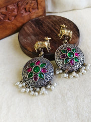 Antique Dual Tone Nandi Charm Dangler | Dynamic Jewelove