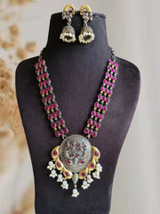 🔸Dual-Tone Long Necklace Set Delight Elegance | Dynamic Jewelove