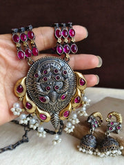 🔸Dual-Tone Long Necklace Set Delight Elegance | Dynamic Jewelove