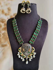 🔸Dual-Tone Long Necklace Set Delight Elegance | Dynamic Jewelove