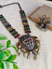 🔸Dual-Tone Long Necklace Set Delight Elegance | Dynamic Jewelove