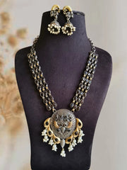 🔸Dual-Tone Long Necklace Set Delight Elegance | Dynamic Jewelove
