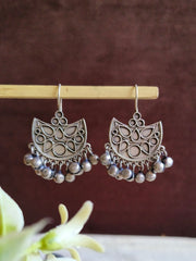 Boho Oxidised Hook Earrings | Dynamic Jewelove