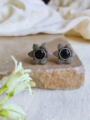 Oxidised Floral Studs for Everyday Elegance | Dynamic Jewelove