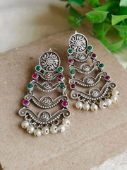 🔹 Three-Line Silver Dazzle Danglers for Glam Looks | Dynamic Jewelove