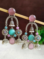 Antique Silver Ghungroo Jhumkas for Garba Glam | Dynamic Jewelove