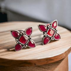 Petal Oxidised Earrings | Dynamic Jewelove