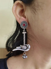 Replica Peacock Oxidised Dangler Earrings | Dynamic Jewelove