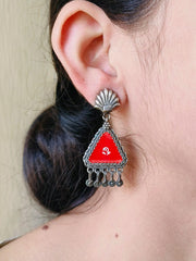 Trengle Style Enamel Earrings | Dynamic Jewelove