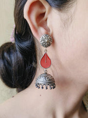 Teardrop Meenakari Jhumka | Dynamic Jewelove