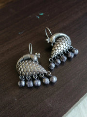 Silver look alike Peacock Hook Earrings