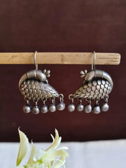 Silver look alike Peacock Hook Earrings