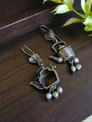 Oxidised Kettle Hook Earrings